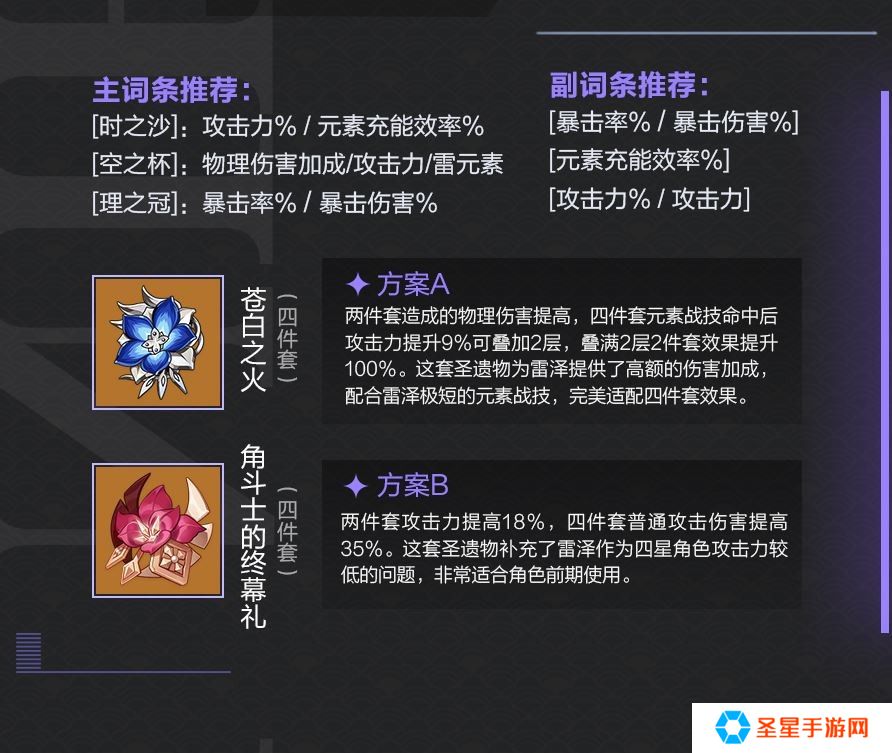 原神雷电将军圣遗物带什么