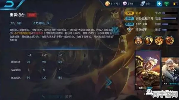 王者荣耀，深度解析黄忠——炮台射手的荣耀与实战策略