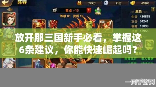 放开那三国，新手开局全攻略，速成高手的详尽必备秘籍指南